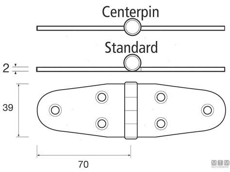 CERNIERA WING M CENTER P 38X140MM INOX Cerniere Piane In Acciaio Inox