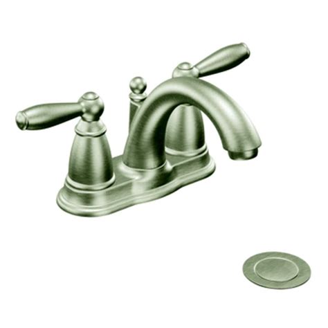 Moen Brantford 2 Handle 4 Inch Centerset Bathroom Sink Faucettap In Brushed Nickel Drain