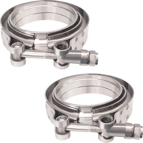 2Pcs 2 5 Inch V Band Flange Clamps Stainless Steel Exhaust V Band