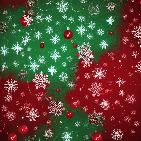 Christmas Background with Snowflakes Red Green · Creative Fabrica