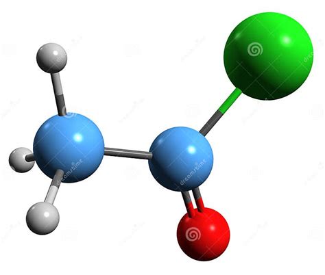 3d Image Of Acetyl Chloride Skeletal Formula Stock Illustration