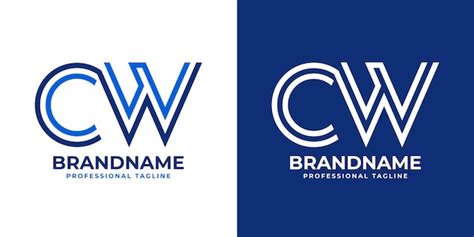 Premium Vector Letter Cw Line Monogram Logo Suitable For Any Business