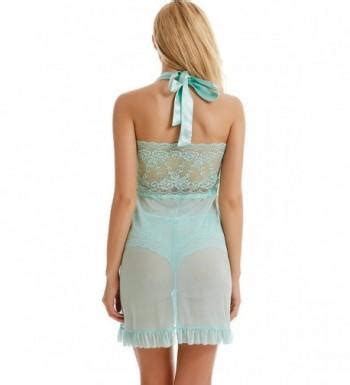 Women Nightwear Lace Babydoll Strap Chemise Halter Lingerie Green C L Cdo