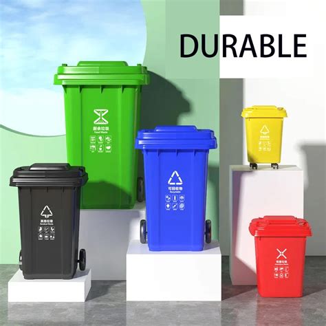 Trash Bin Large Outdoor Garbage Bin Container with Wheels Trash Can ...