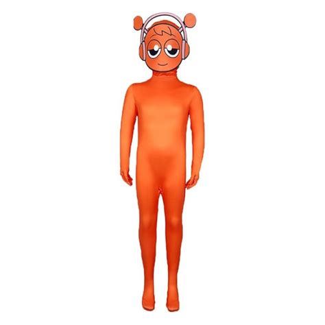 Sprunki Incredibox Oren Costume Bodysuit Orange Sprunki Cosplay