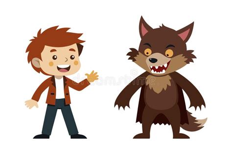 Kids Dressed As Werewolf and Mad Scientist Stock Illustration - Illustration of haunted, night ...