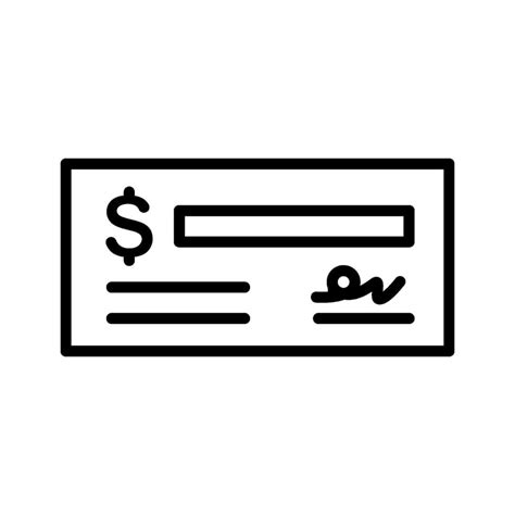 Bank Cheque Icon Vector Art At Vecteezy