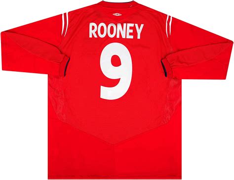 England Away L S Shirt Rooney Xxl