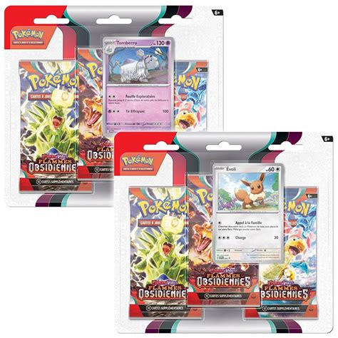 Tripack Booster Ev03 Flammes Obsidiennes Pokémon