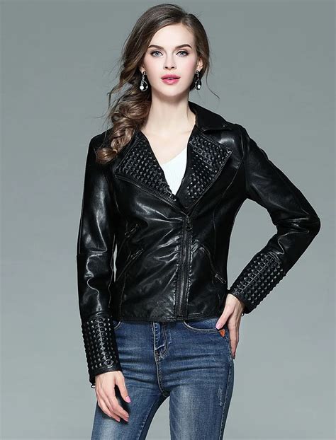 Autumn Winter Black PU Jacket Coat Women Zipper Pocket Basic Jacket