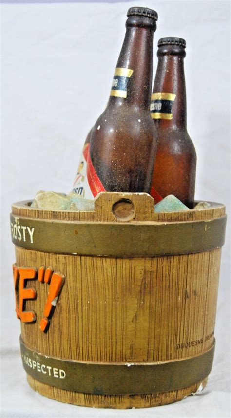 Vtg DUKE Chalkware Ice Bucket With Bottles Duquesne Brewing Co