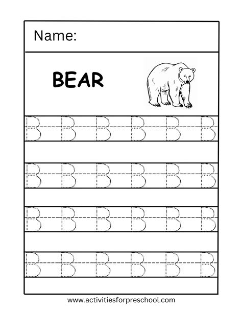 Uppercase Letter B Tracing Worksheet