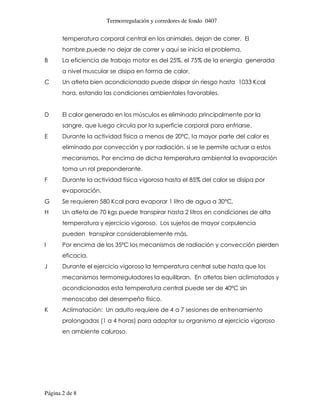 Termorregulaci N Y Corredores De Fondo Pdf