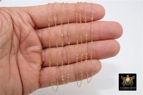 K Gold Filled Hammered Cable Chains Unfinished By Etsy