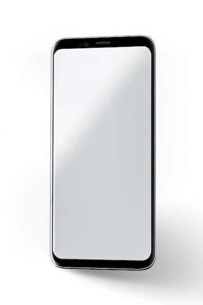 Мокет смартфона с белым экраном на белом фоне, созданный с помощью ...
