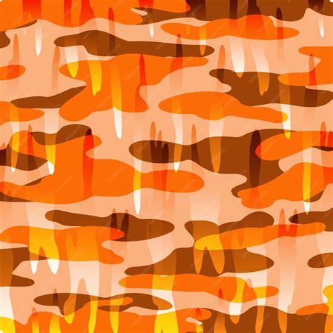 Premium Vector Orange Tangerine Brown Camouflage Fabric Textile