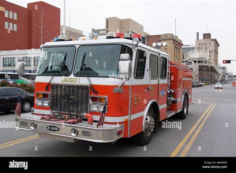 Lincoln Nebraska NE USA A fire engine from the Lincoln fire department ...