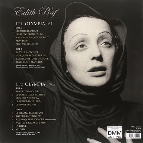 Piaf Edith Lp At The Olympia Vinyl Lp Musicrecords