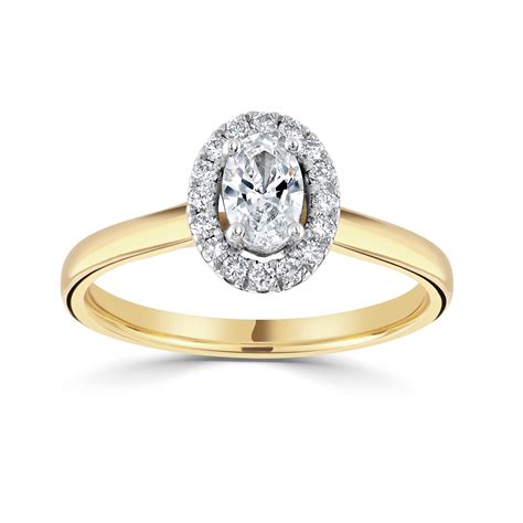 Oval Halo 18ct Yellow Gold Martins Jewellers