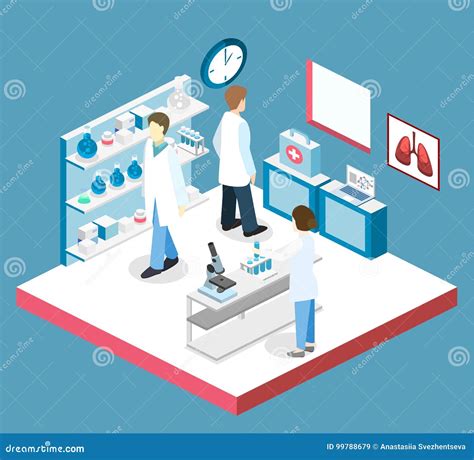 Interior Plano Isom Trico Del Concepto D Del Laboratorio De Ciencia