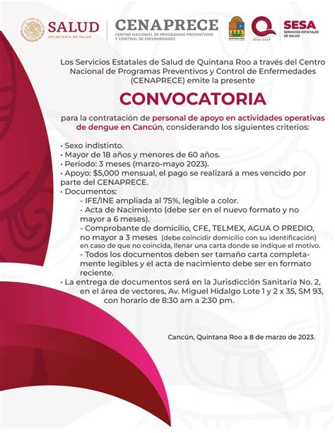 Sesa Quintana Roo On Twitter 📢 Aviso Los 𝐒𝐞𝐫𝐯𝐢𝐜𝐢𝐨𝐬 𝐄𝐬𝐭𝐚𝐭𝐚𝐥𝐞𝐬 𝐝𝐞 𝐒𝐚𝐥𝐮𝐝