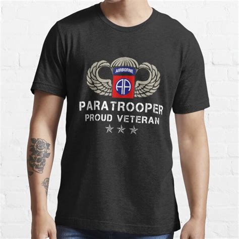 US Paratrooper Proud Veteran 82nd Airborne Division Army Veteran T