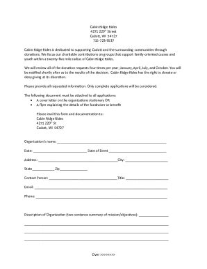 Fillable Online GRANTS DONATIONS APPLICATION FORM Fax Email Print