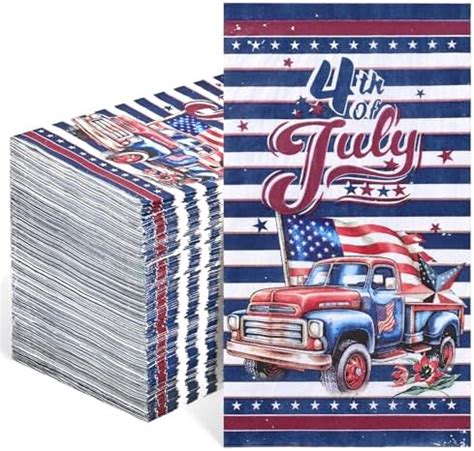 Amazon Homlouue 4th Of July Napkins American Flag Napkins 3 Ply