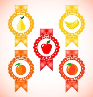 Premium Vector | Cute labels for fruit jam