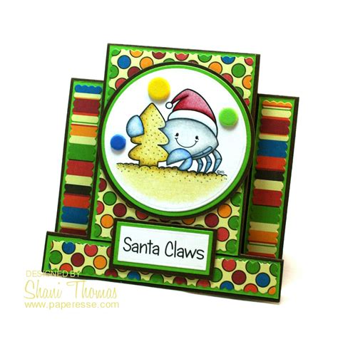 Santa Claws crab Christmas step card | Paperesse
