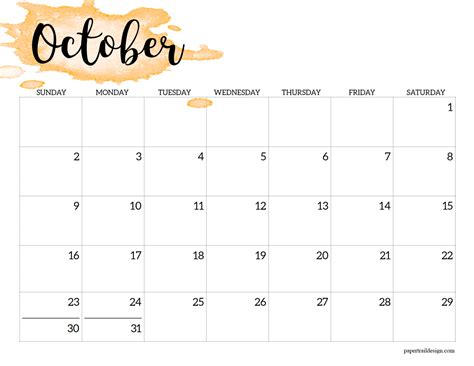 Calendar October 2022 Printable