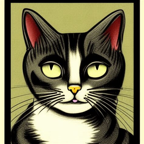 Vintage Cat Art Graphic · Creative Fabrica