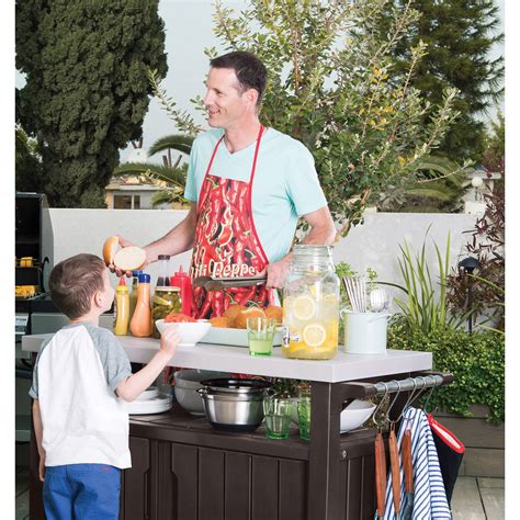 Keter Unity Xl 78 Gallon Patio Storage Bbq Grilling Cart Outdoor Furniture