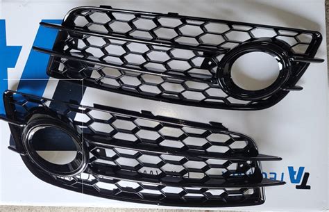 Audi A4 B8 S Line Yrs 08 12 Honeycomb Black Fog Light Grills