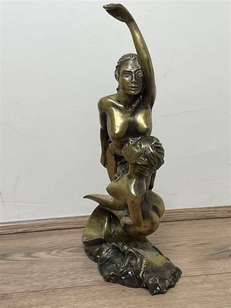 Antiques Atlas Art Deco Gilt Bronze Nude Mermaids Swimming