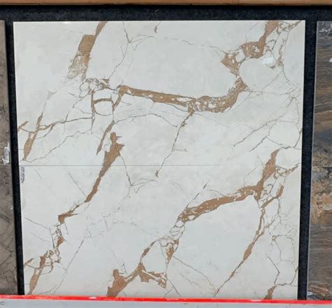 Glossy Ceramic 2x4 Khokhani White Brown Floor Tiles Size 2x2 Feet At