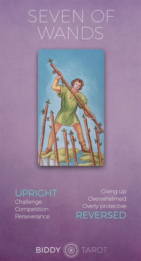 Seven Of Wands Tarot Meaning Click To Learn More About This Card Seven