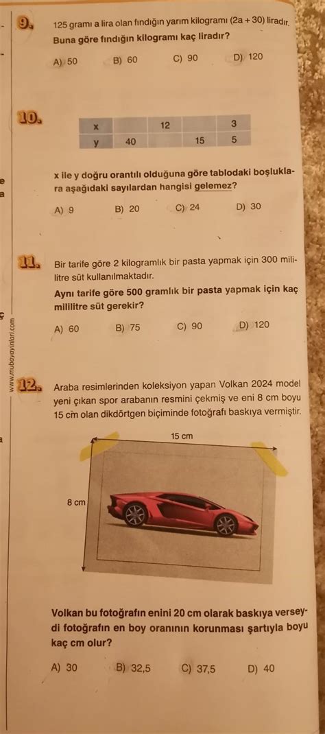 7 sınıf matematik bu soruları işlemleri ile beraber çözebilir