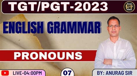 ENGLISH GRAMMAR PRONOUNS TGT PGT LT GIC TET CTET 2023 BY