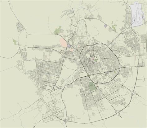 Premium Vector Detailed Vector Map Of Al Madinah Al Munawwarah Saudi