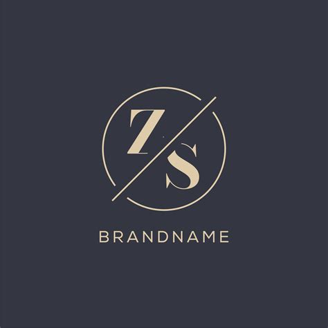 Initial Letter ZS Logo With Simple Circle Line Elegant Look Monogram