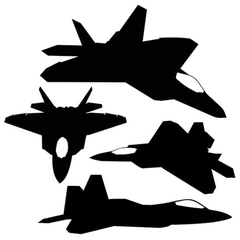 Premium Vector Combat Jetfighter Silhouette Set Vector