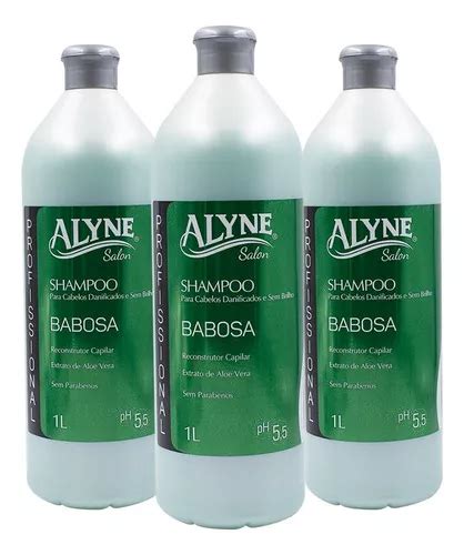 Kit 3 Shampoo Alyne Profissional Babosa Reconstrutor 1l MercadoLivre