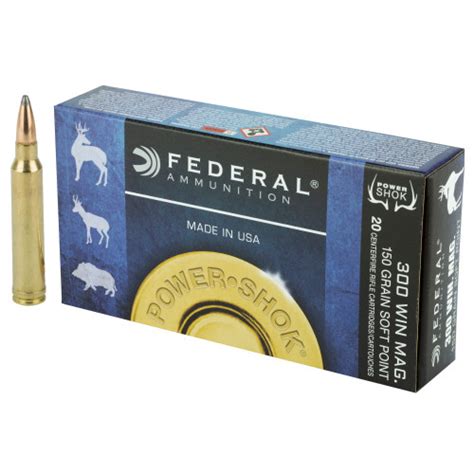 Federal Power Shok 300 Winchester Magnum Ammo 150gr Speer Hot Cor Soft