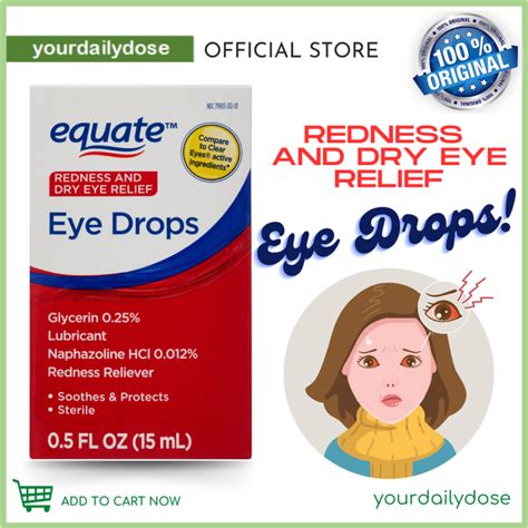 Equate Redness And Dry Eye Relief Eye Drops 15ml Lazada Ph