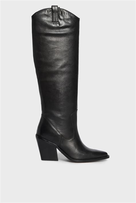 Женские черные кожаные казаки BRONX 14176-E — MD-Fashion