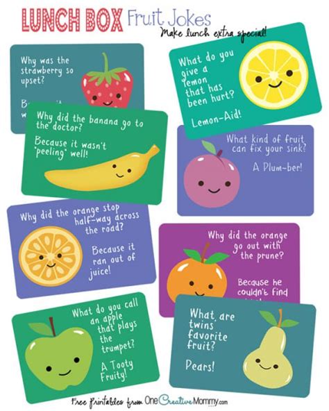 Lunch Box Jokes {Cute Fruit Jokes!} - onecreativemommy.com