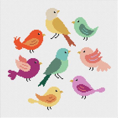 Bird Cross Stitch Full Kit #1 by Meloca Cross Stitch Kit Designs