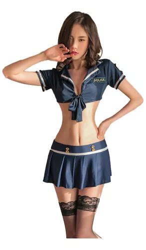 Fantasia Sensual Sexy Lingerie Policial Feminina Conjunto Frete Gr Tis