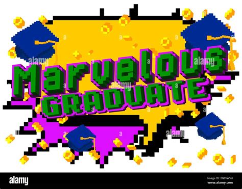 Maravilloso graduado palabra pixelada con fondo gráfico geométrico